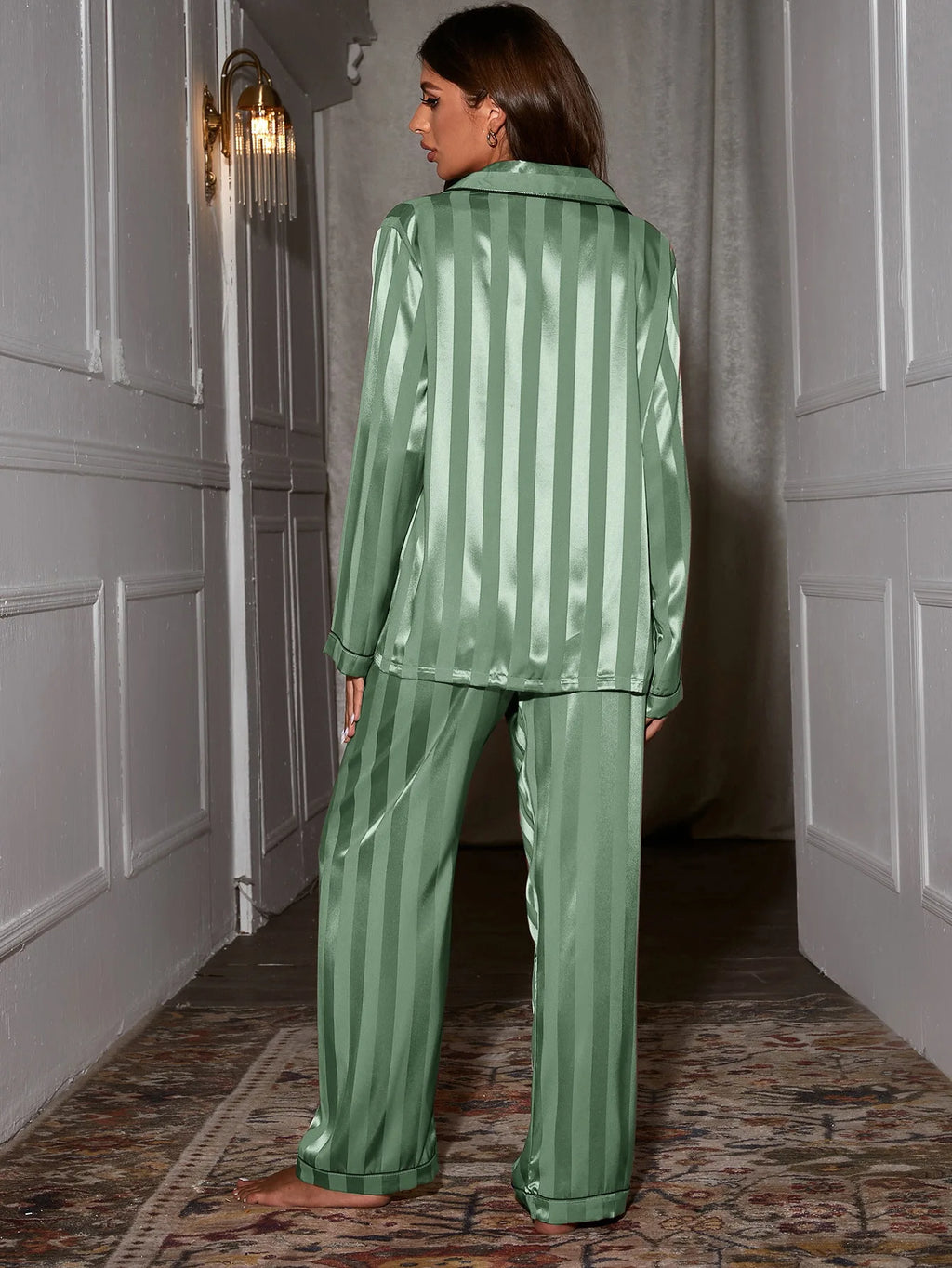 Solid Casual Pajamas For Women Two Pieces Sleepwear Women's Pajama Trousers Loungewear Sets Nightwear Female Home Suit Clothes