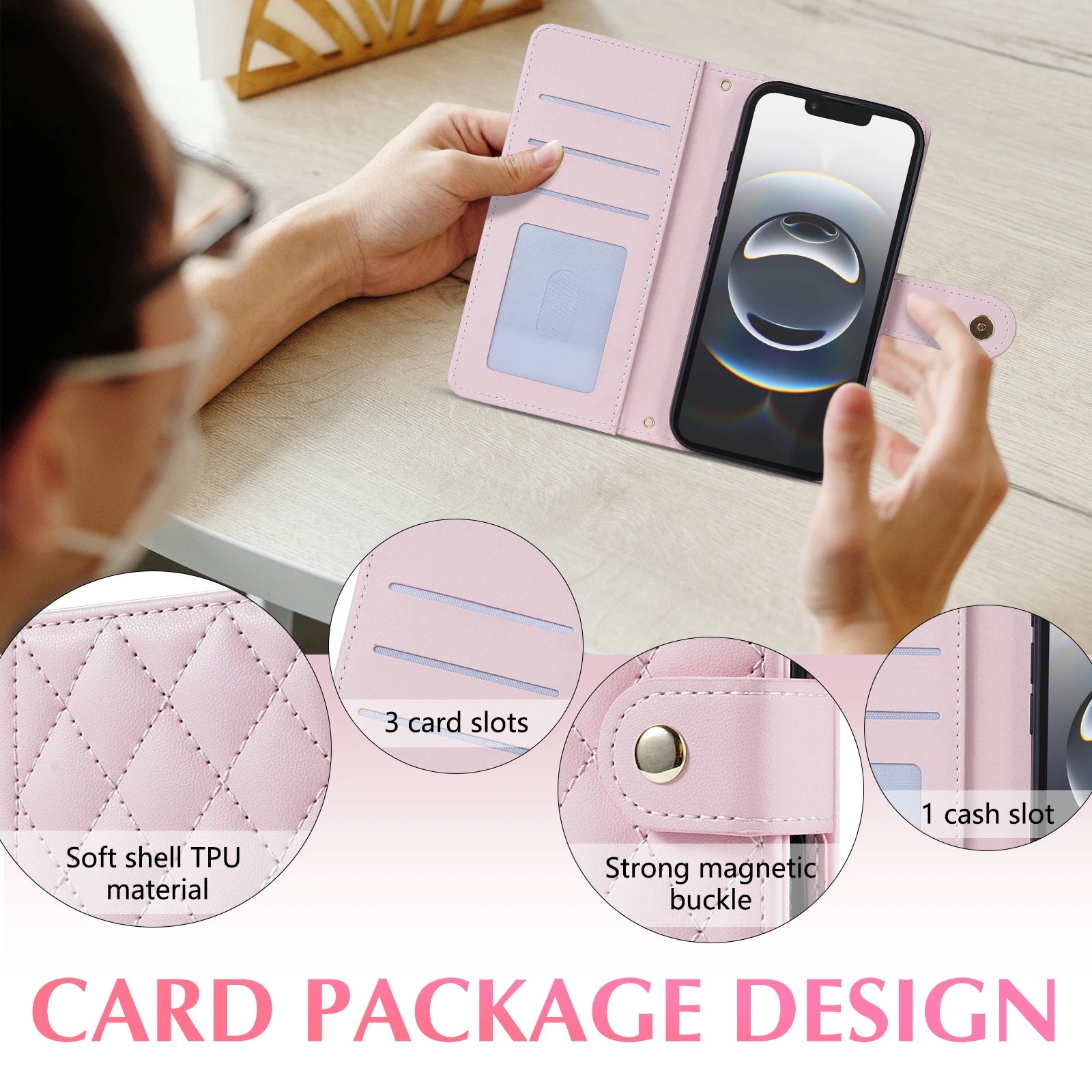 Strap 3D Leather Phone Wallet Case Book For Samsung Galaxy S25 S24 S23 S22 S21 S20 A06 A16 A26 A36 A56 A15 A35 A55 A54 A53 Cover