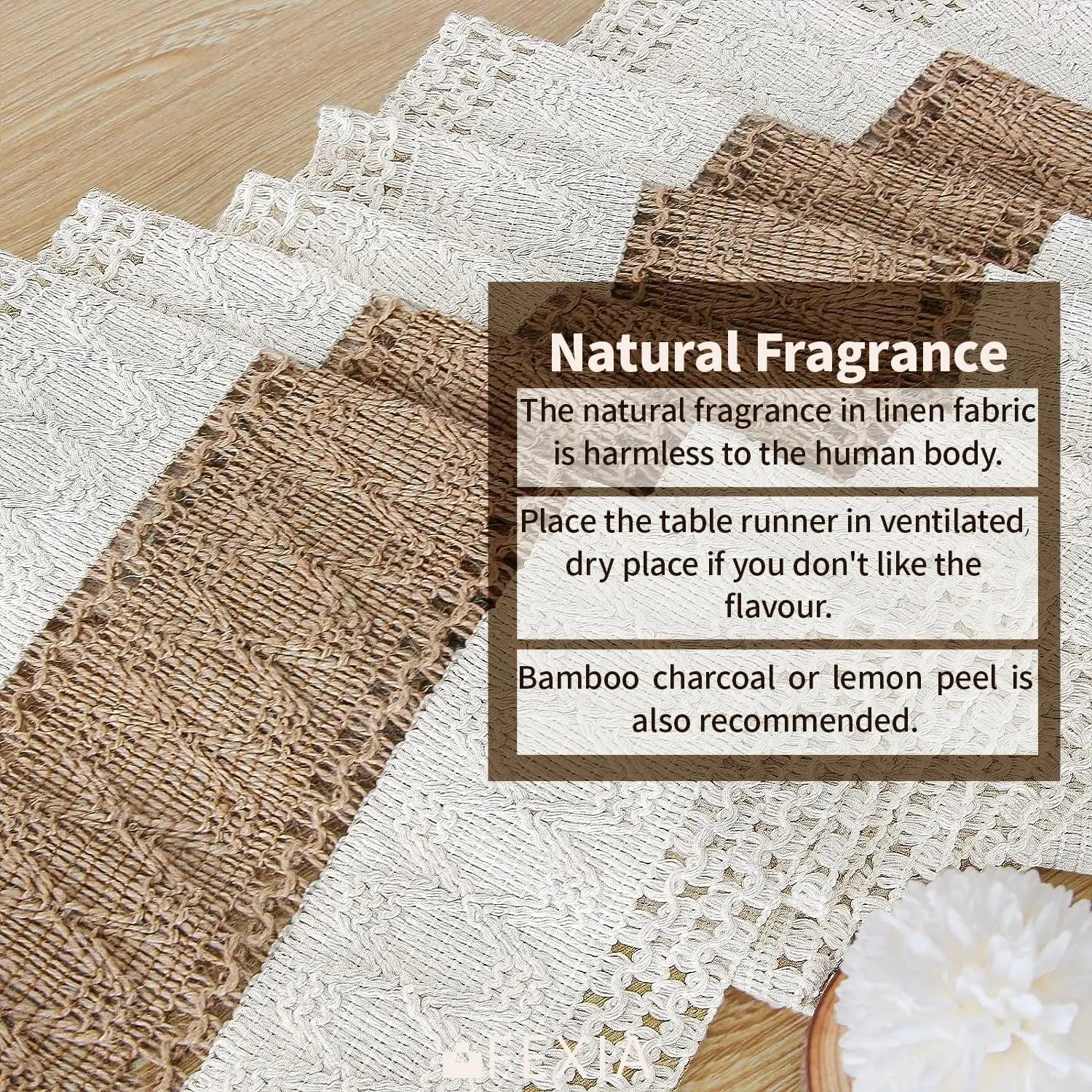 Table Runner for Summer Home Decor with Tassels Long Farmhouse Rustic Table Runner Cream & Brown Macrame Burlap Table