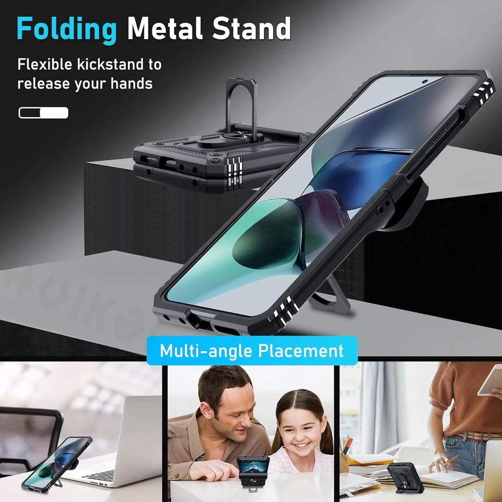 Case For Samsung Galaxy Z Flip 7 5G Z Flip 6 Military Grade Shockproof Heavy Duty Protective Armor Magnetic Kickstand Ring Cover