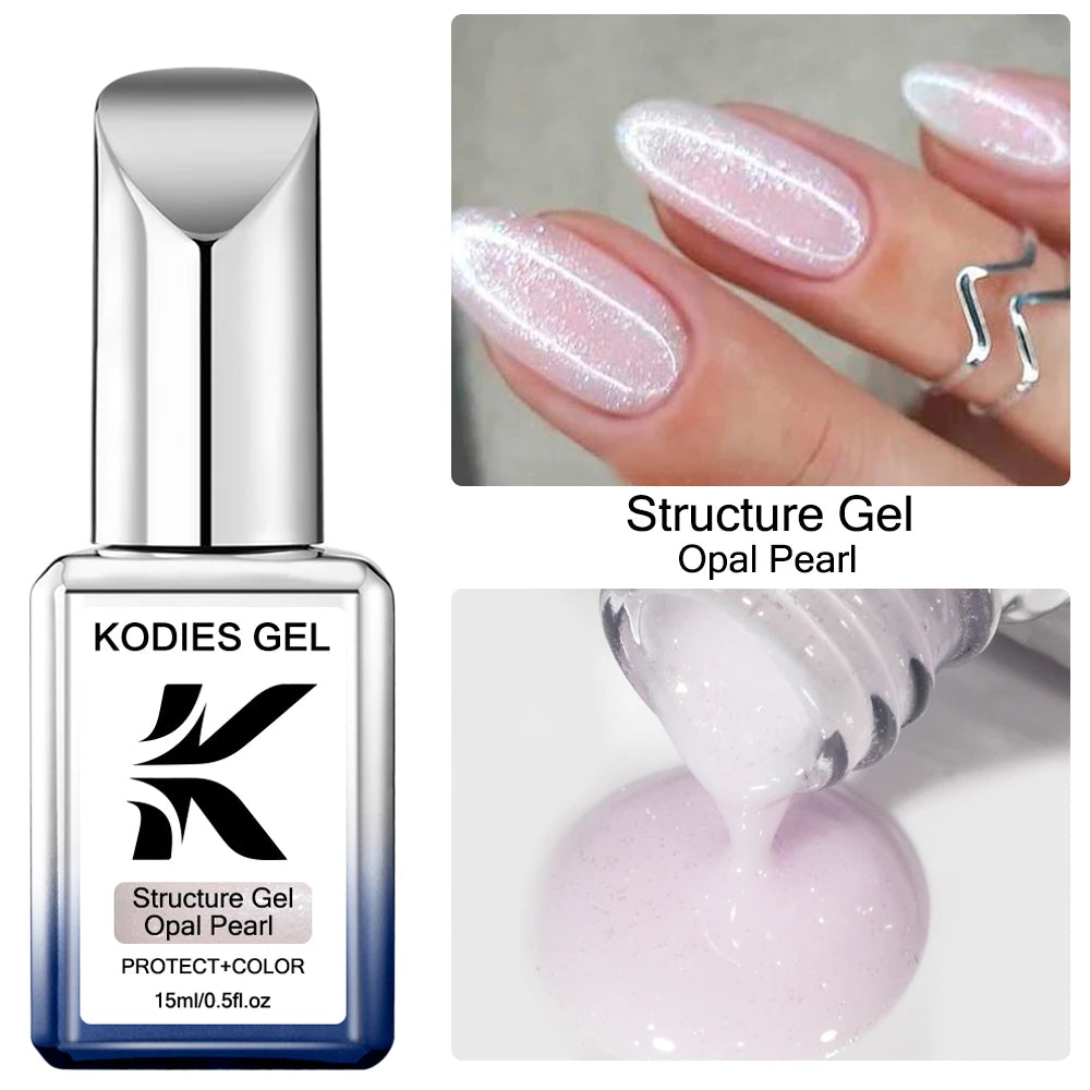 KODIES GEL Milky White Gel Polish Structure Rubber Base Gel Nail Polish 2 IN 1 Milk Opal Semi Permanent Primer Gellak Manicure