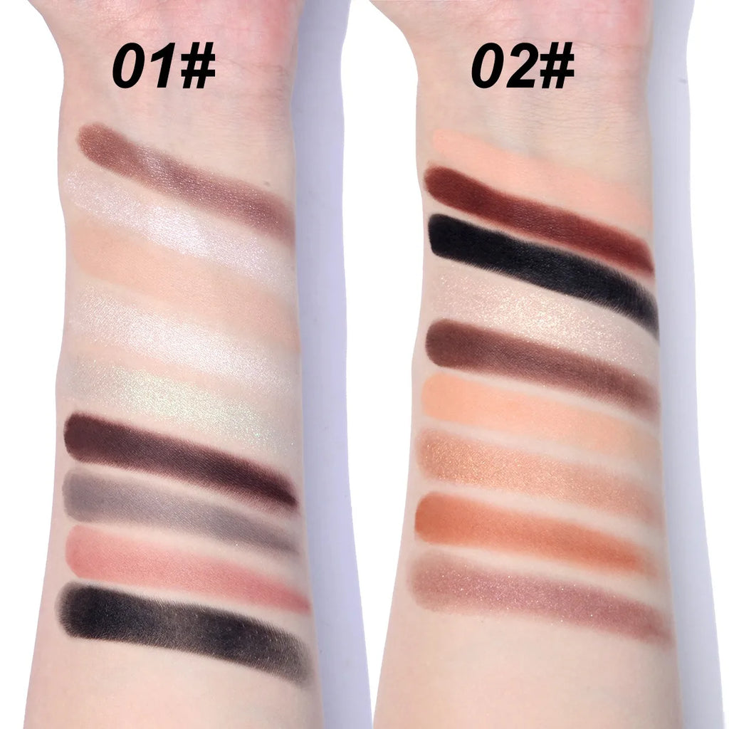 MUGE LEEN Nine-Color Eyeshadow Palette Matte Pearlescent Rose Smoke Peach Earth Tone Milk Tea Powder for Eye Makeup