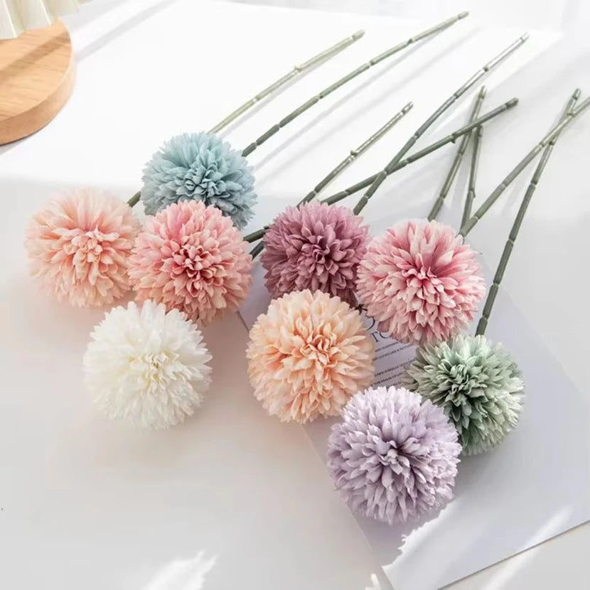 1/2Pcs Silk Artificial Flowers Hydrangea Chrysanthemum Home Decor Outdoor Garden Wall Wedding Bridal Bouquets Festival DIY Gifts