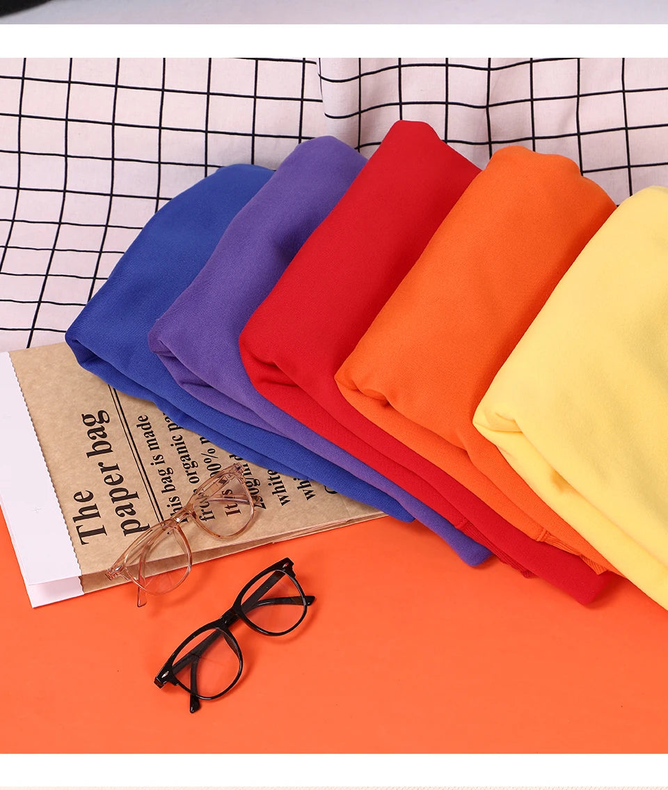 Candy Color Hoodie Loose 14 Solid Color Spring Autumn Winter Men Women Plush And Thick Versatile Top Sweatshirts Couple Pullover
