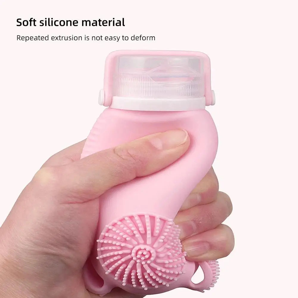 100ml Silicone Refillable Bottles Shower and Bath Brush Travel Portable Shampoo Cosmetic Lotion Refillable travel bottle