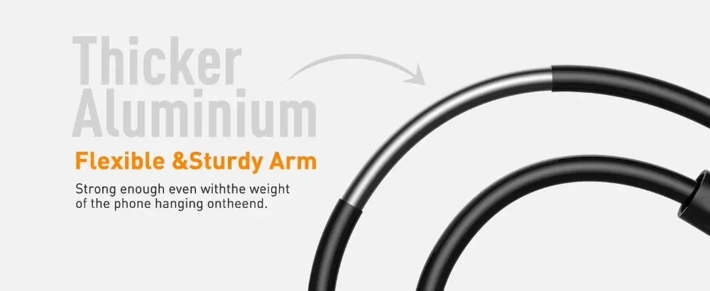 Magnetic Mobile Phone Stand Gooseneck Office Home 360° Rotation Bed Table Foldable Holder with Metal Rings for iPhone 16 15 14