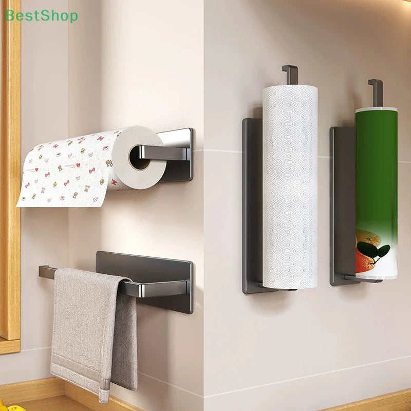 ♥Kitchen Magnetic Paper Towel Holder，No-drill Cabinet Paper Roll Rack And Storage Shelf