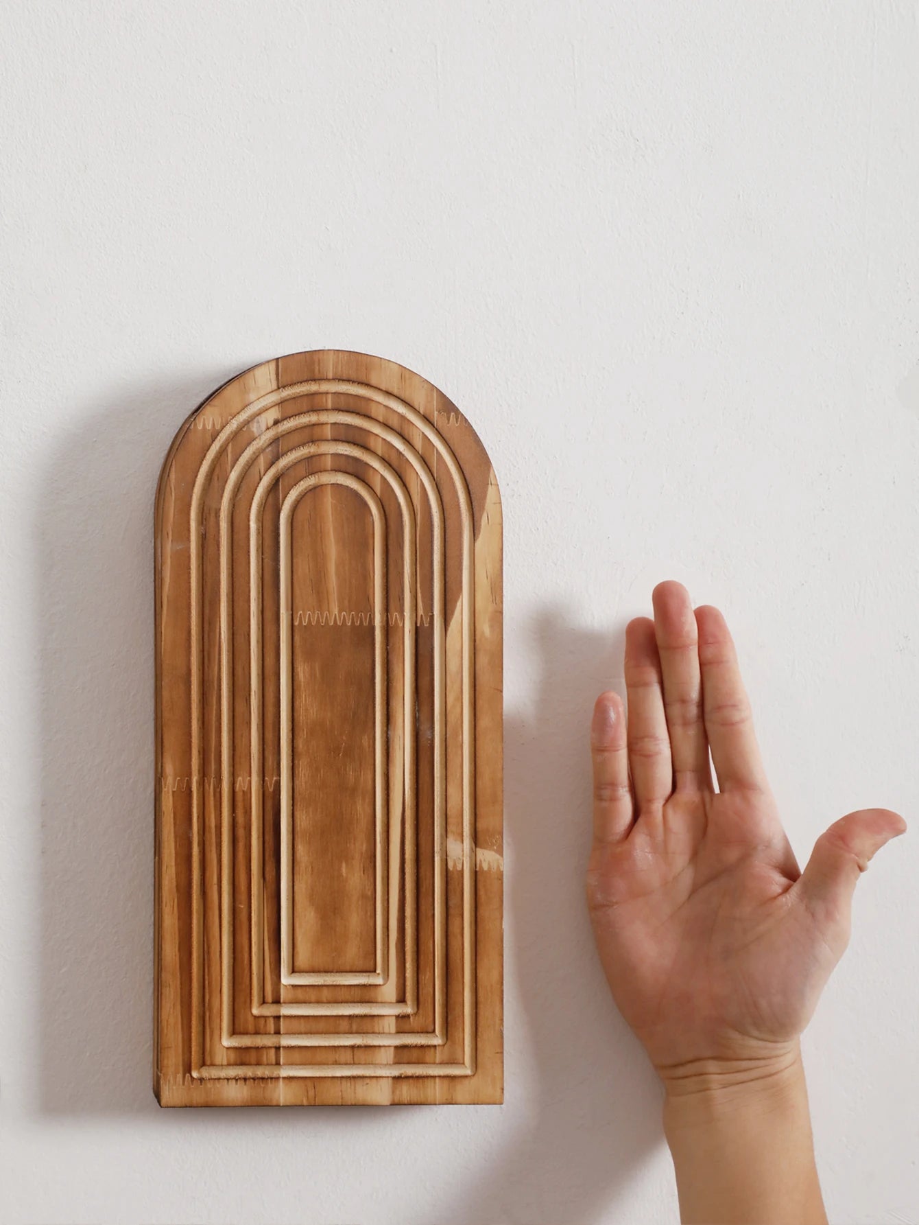 1pc Boho Wooden Wall Vase Wall Mounted Vase Arched Decorative Hanging Planter for Living Room, Bedroom & Home Wall Decoration