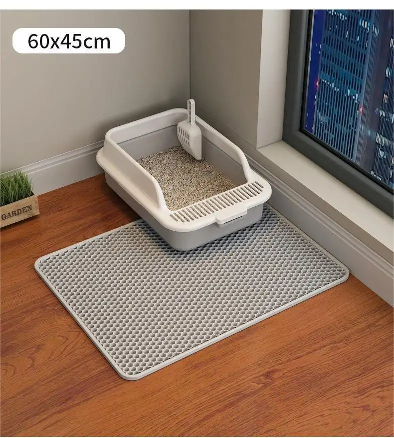 Cat Litter Mat Waterproof Double Layer Pet Litter Box Mat Pet Toilet Cat Mat Nonslip Sand Cat Washable Mat Pet Clean