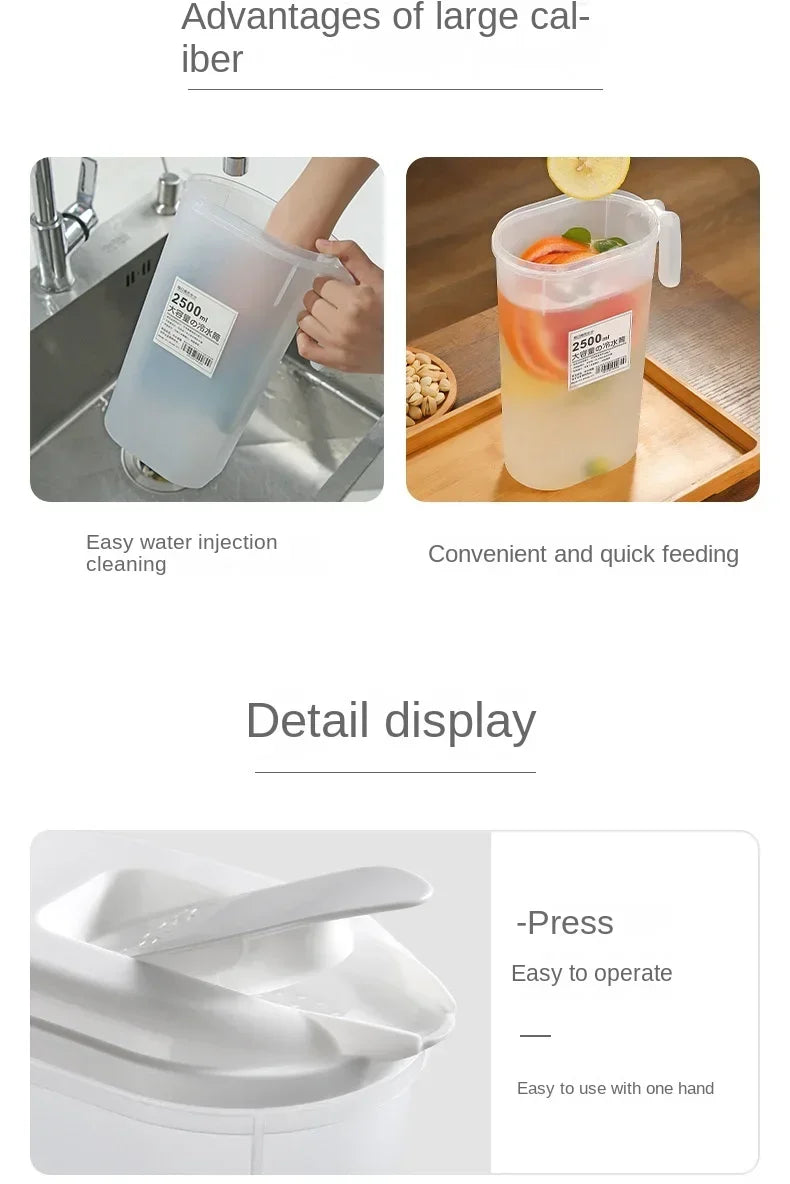 Large Capacity Cold Water Pitcher Cold Kettle Iced Beverage Dispenser Refrigerator  Cold Juice Lemonade Drinks Storage Tank