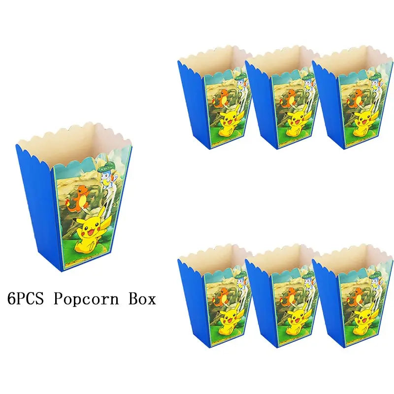 Pokemon Theme Birthday Party Decoration Supplies Cartoon Pokemon Go Tableware Cups Plates Pikachu Balloon For Baby Shower Favors