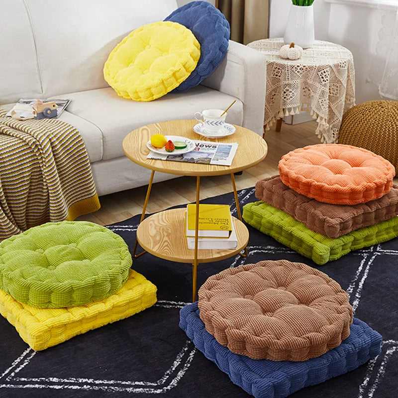 Floor Pillow Cushion Square Round Tatami Large Meditation Chair Cushions Thick Square Seat Pad Velvet Tufted Seating Pouf 방석