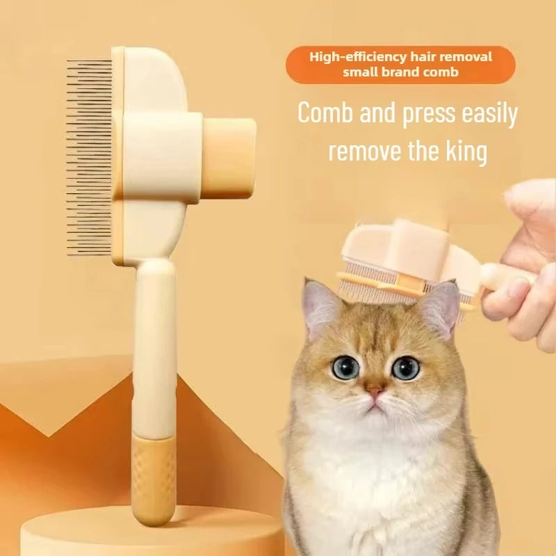 Pet One Button Self Cleaning Pet Grooming Gloves Brush Comb Hair Remover and Massage Tool for Cats and Dogs Easy Grooming