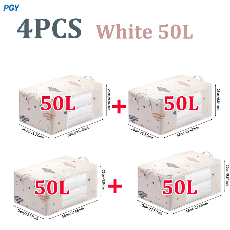 4/2/1PCS Big Capacity Quilt Clothes Duvet Blanket Storage Bag Organizer Sorting Bags Dustproof Closet Under-Bed Moisture Proof