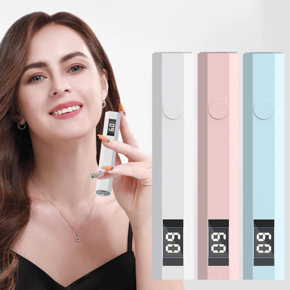 Mini UV Nail Light, Rechargeable Handheld Nail Dryer with Timer & Indicator, for Fasting Drying, Gel Nails and DIY Manicure Art