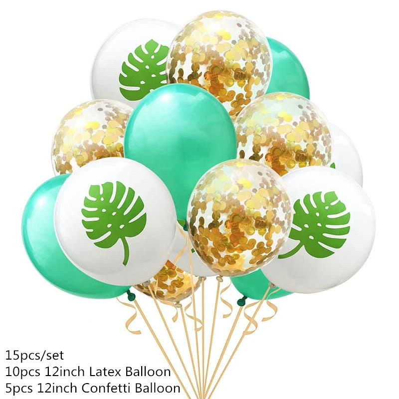 Hawaiian Artificial Tropical Palm Leaves Plant Summer Luau Aloha Jungle Theme Party Decoration Wedding Birthday Home Table Decor