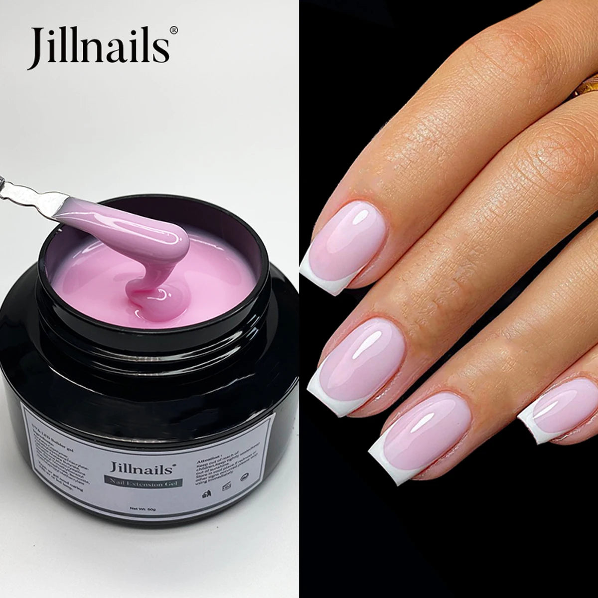 Jillnails 50g Self Leveling Medium Gel 50ml Milky Pink  White Gel Builder for Nails Extension Nail Building