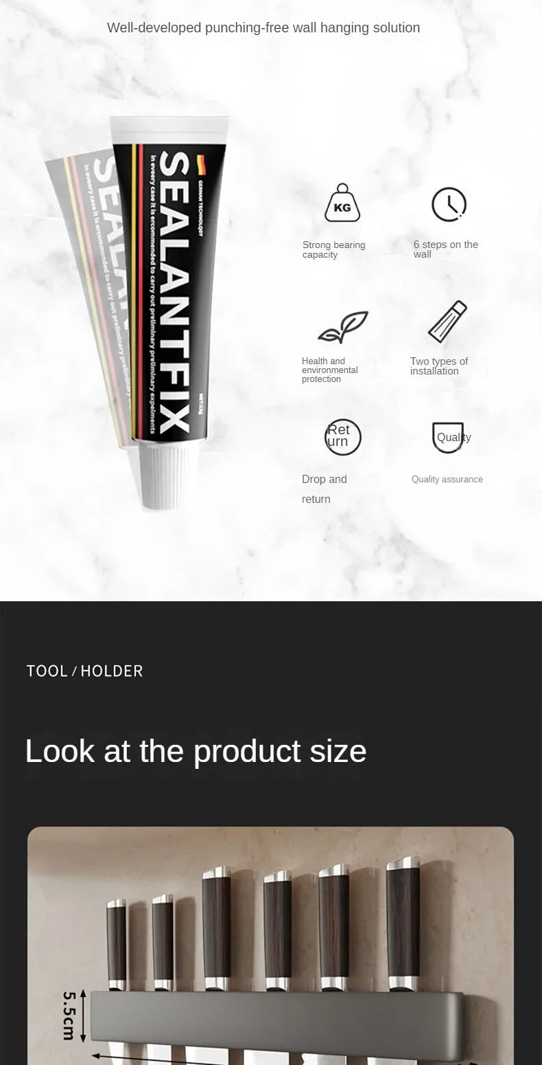 Wall-mounted Knife Organizer Kitchen Multifunctional Shelf Household Kitchen Knife Knife Storage Kitchen Storage Accessories