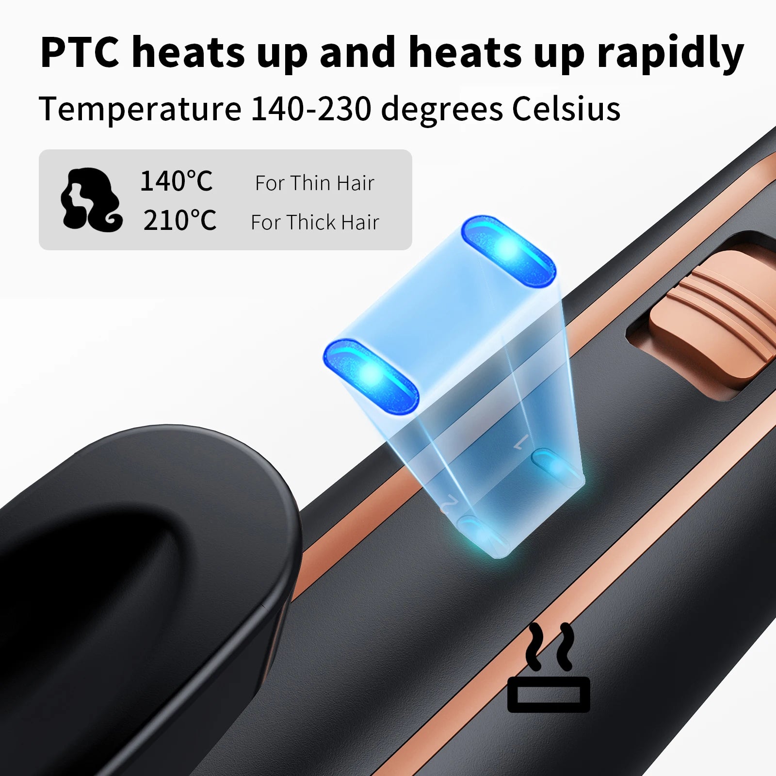 5 in 1 Hair Curlers Set with Curling Brush, 0.35”-1.25” Hair Curler Wand for Hairstyle and Heat Resistant Gloves and Hair Clip