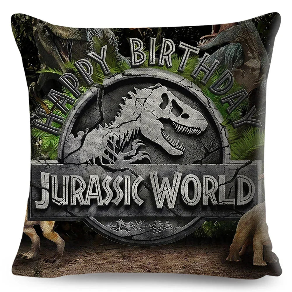 50 style Jurassic Park Logo Cushion Cover for Sofa Home Children Room Decor Dinosaur Print Pillowcase Polyester Pillow Case