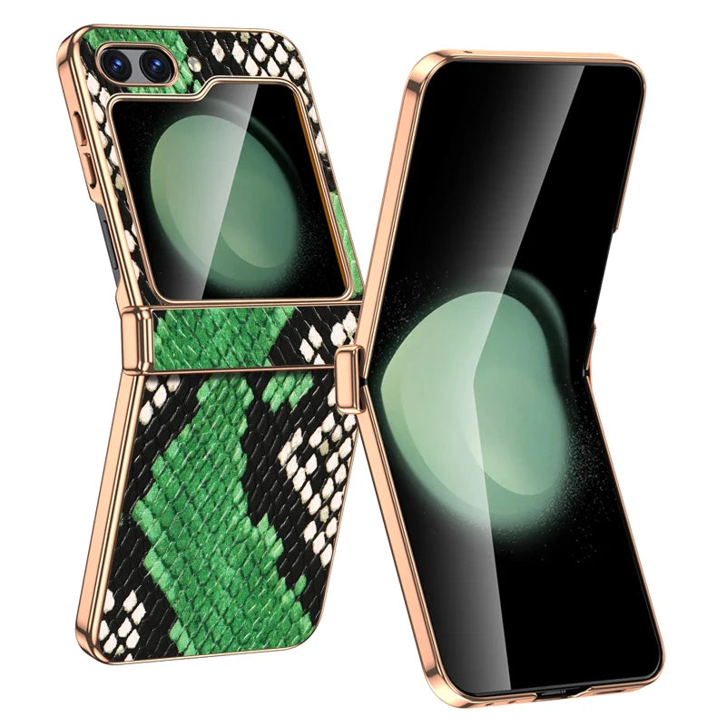 LANGSIDI Brand For samsung Galaxy Z flip 7 FE 6 5 flip7 Luxury Genuine Leather Hinge Protection Case Ultra-Thin Shockproof cover