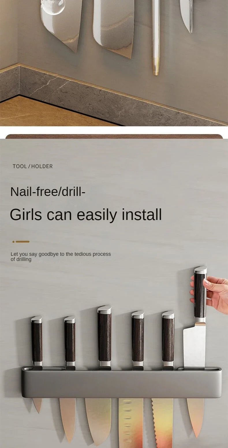 Wall-mounted Knife Organizer Kitchen Multifunctional Shelf Household Kitchen Knife Knife Storage Kitchen Storage Accessories