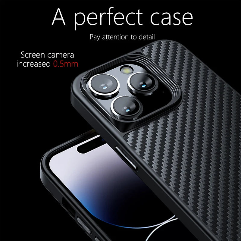Wlons Magnetic Kevlar Aramid Fiber Cover For iPhone 16 15 14 13 Pro Max 16 15 14 Plus Anti-Drop Anti-Fingerprint Magsafe Case