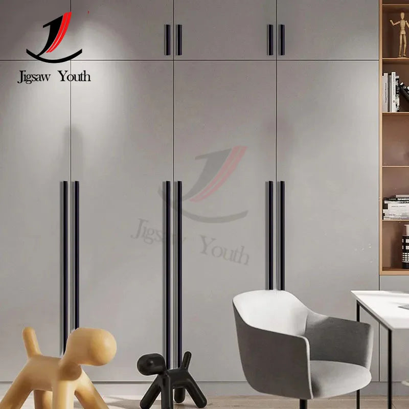 64mm-320mm Kitchen Cabinet Storage Handles Closet Wardrobe Dressers Black Door Handle Drawer Pulls Knobs Hardware accessories