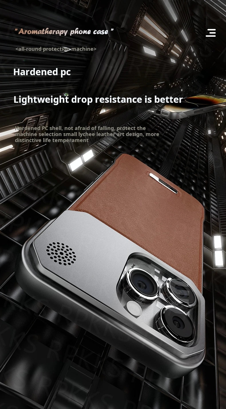 Luxury For Magsafe Magnetic Business Aromatherapy Case for iPhone 16 15 14 Plus 13 12 11 Pro Max  Frameless Armor Leather Cover