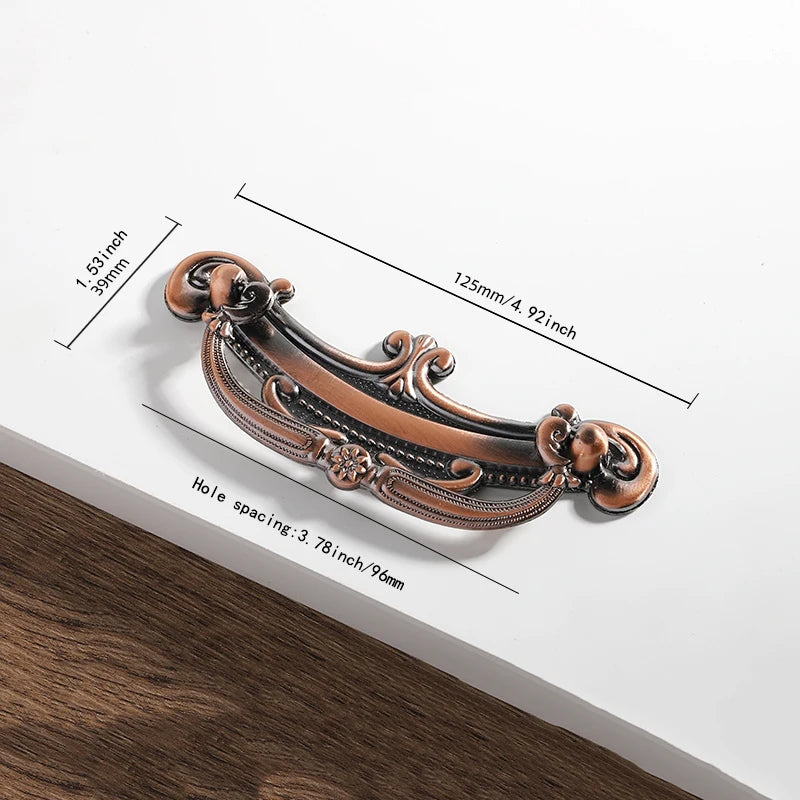 Red/Green Bronze AntiqueEuropean classical  old-fashioned furniture kitchen cabinet handle shoe cabinet drawer zinc alloy handle