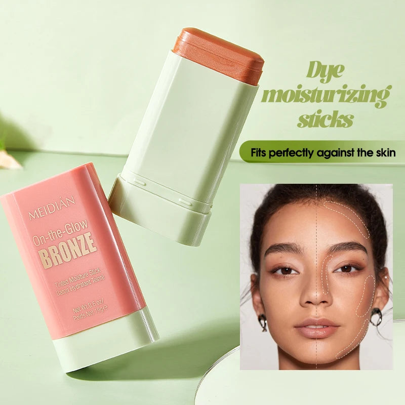 4pcs Durable waterproof powder blusher stick, multi color options, vibrant color, rich color display, suitable for daily