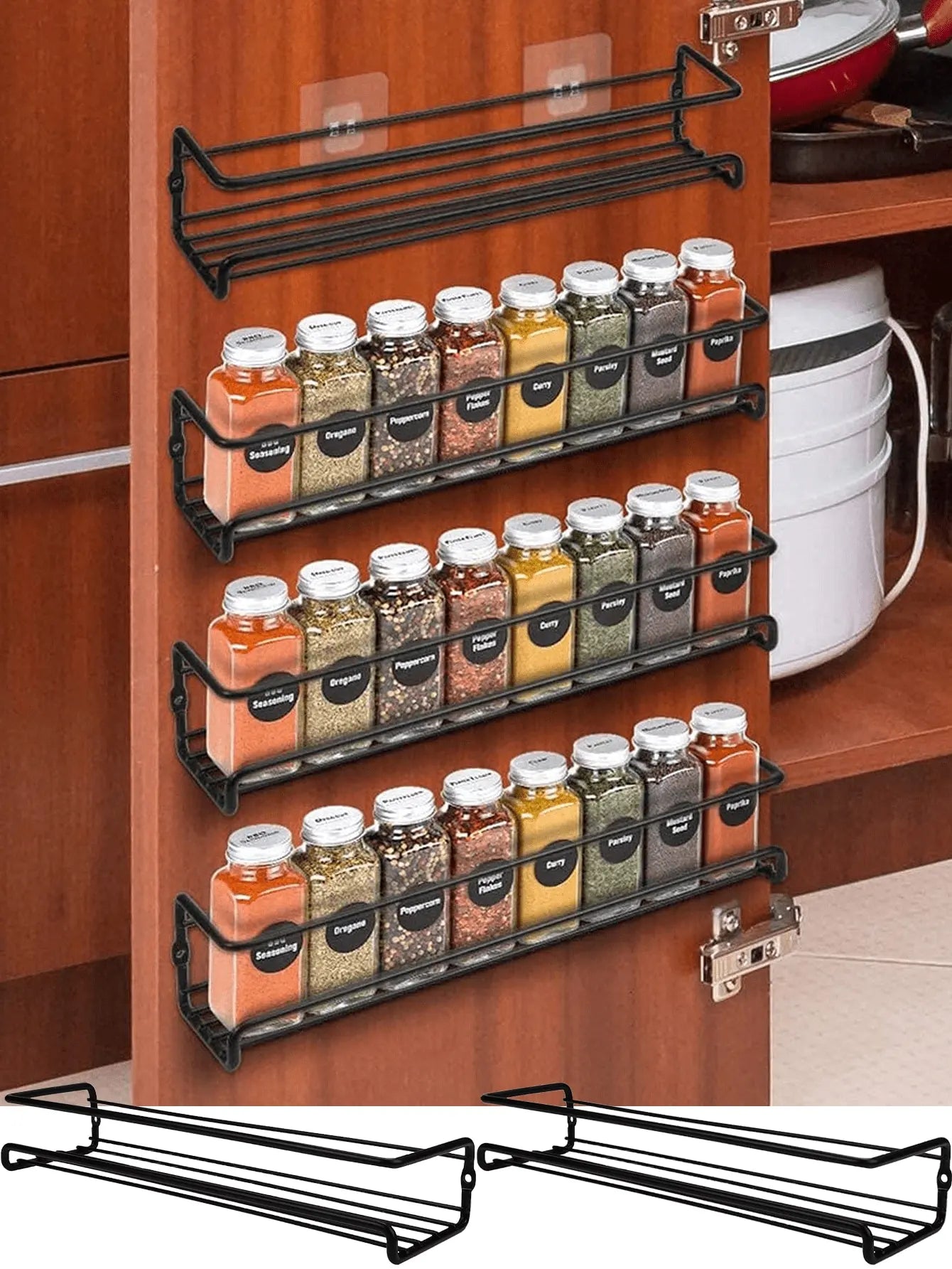 Non Perforated Metal Storage Drainage Rack Wall Mounted Spice Kitchen Storage Organizer Rack
