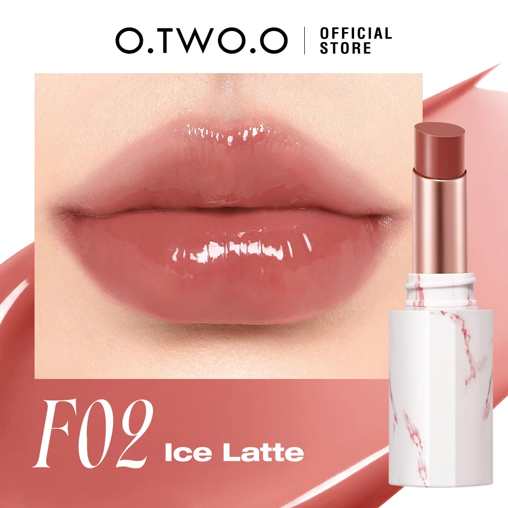 O.TWO.O Glossy Lipstick Lip Tint Mirror Ice-film 24h Moisturize Nourish Smooth Non-Sticky 3D Glossy Lip Glaze Lipstick Makeup