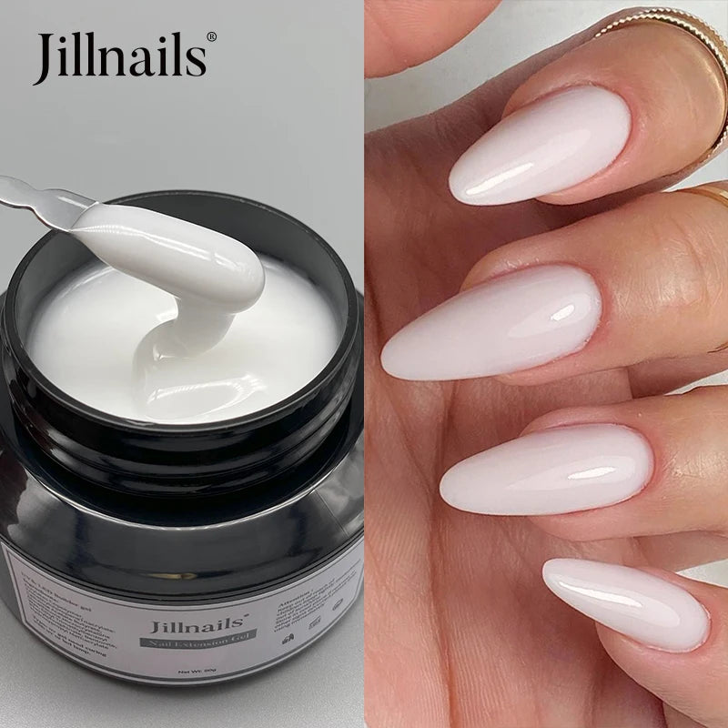 Jillnails 50g Self Leveling Medium Gel 50ml Milky Pink  White Gel Builder for Nails Extension Nail Building