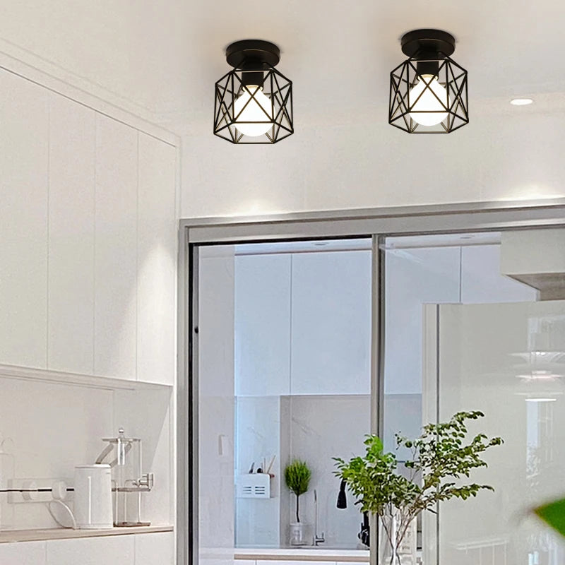 1Pc creative retro industrial style ceiling light, hallway kitchen foyer restaurant staircase without bulb