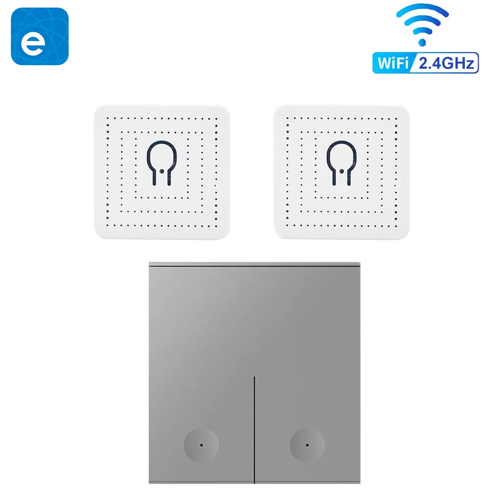 QIACHIP 2.4G 86 Type Wireless Wall Panel Transmitter And WiFi Smart Switch Receiver For AC 110V 220V Light Control Voice Control