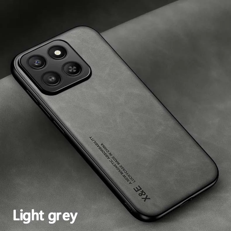 Luxury Leather Case For Honor 400 Smart Pro 300 200 Magic 8 7 6 Pro Cover With Metal Plate Support Car Hold Cover Capa Fundas