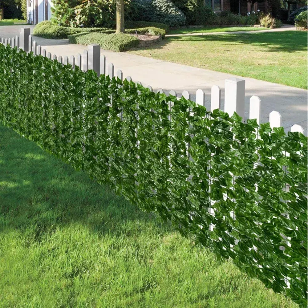 1M/3M Artificial Green Leaf Fence Panels Faux Privacy Fence Screen For Home Outdoor Garden Balcony Decoration