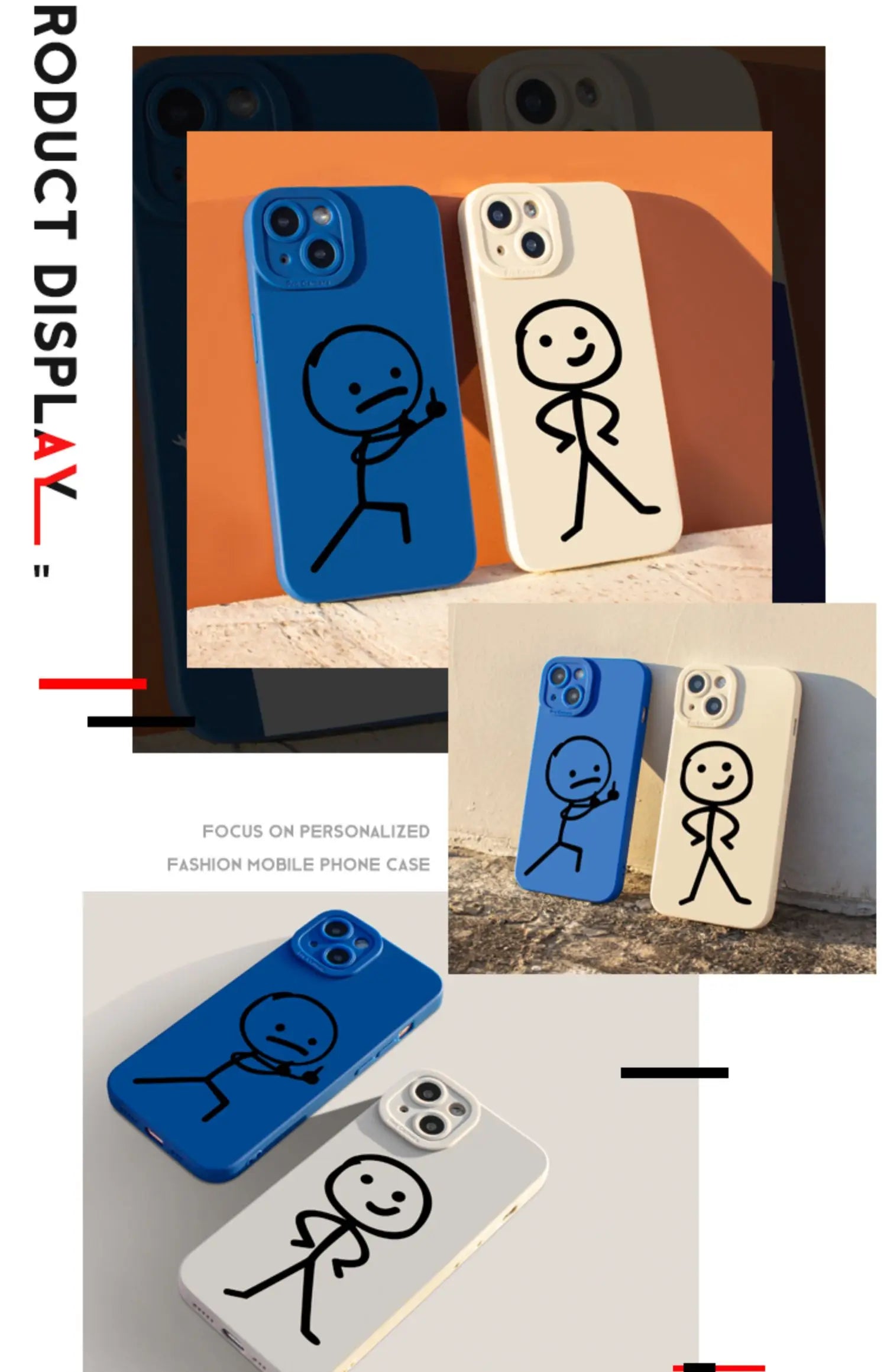 Cute Cartoon Matchman Matte Silicone Phone Case For iPhone 16 11 12 13 14 15 17 Pro Max XR XS X 7 8 Plus SE2 16E Soft Back Cover