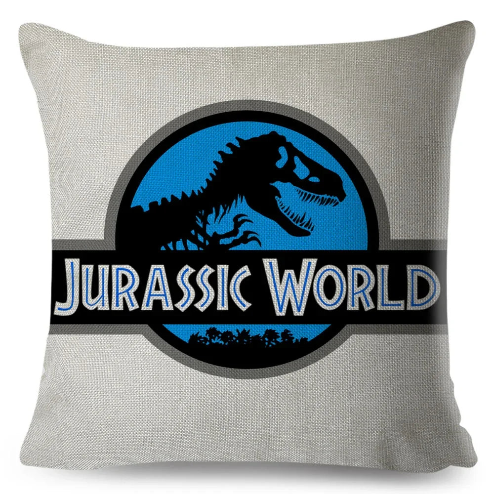 50 style Jurassic Park Logo Cushion Cover for Sofa Home Children Room Decor Dinosaur Print Pillowcase Polyester Pillow Case