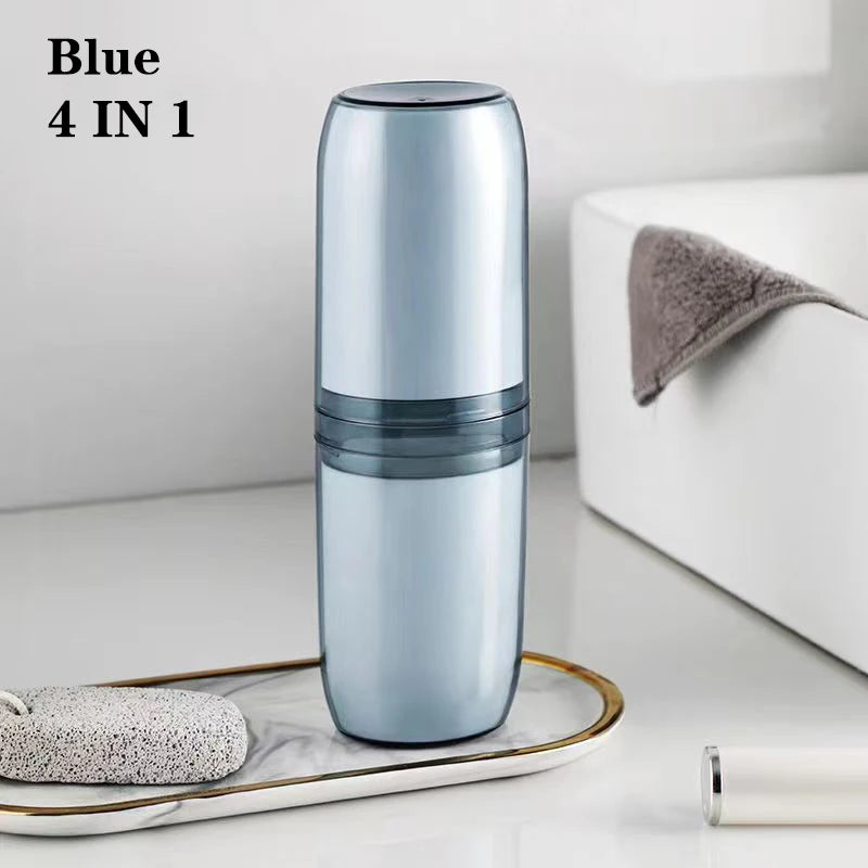 2/4 Cup Toothbrush Storage Box Portable Mouthwash Cup Toothpaste Storage Box Toiletry Travel Supplies Portable Toothbrush Cup