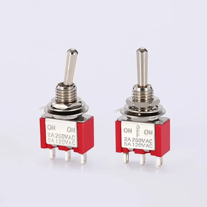 Mini Toggle Switches 6mm SPDT ON-OFF-ON 3/6 Pin with Sealed Caps for DIY Electronics and Control Panels