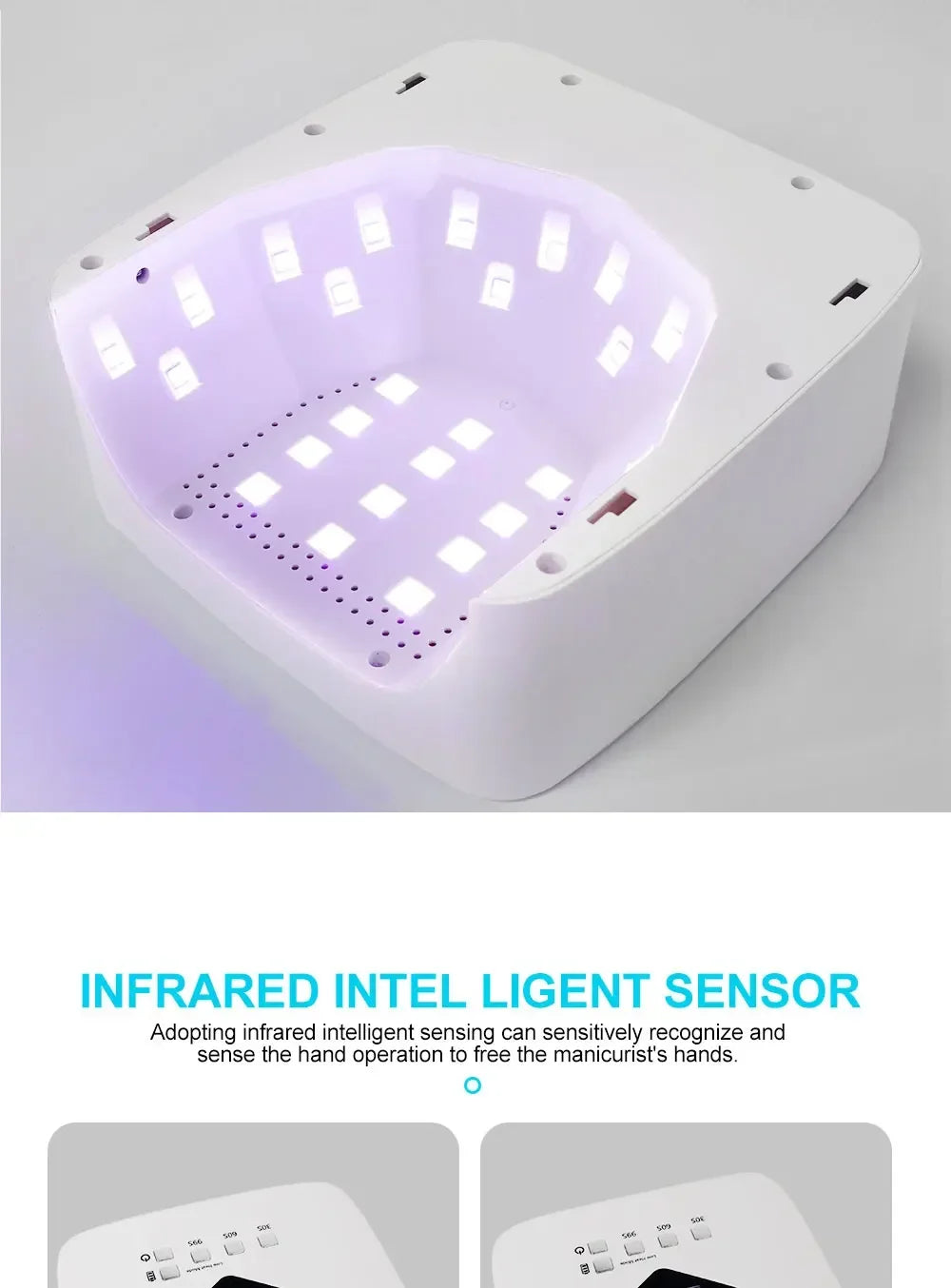 Professional Rechargeable UV LED Nail Lamp Cordless UV Light for Gel Nail Machine with Removable Bottom 4 Timer SettingNail Tool