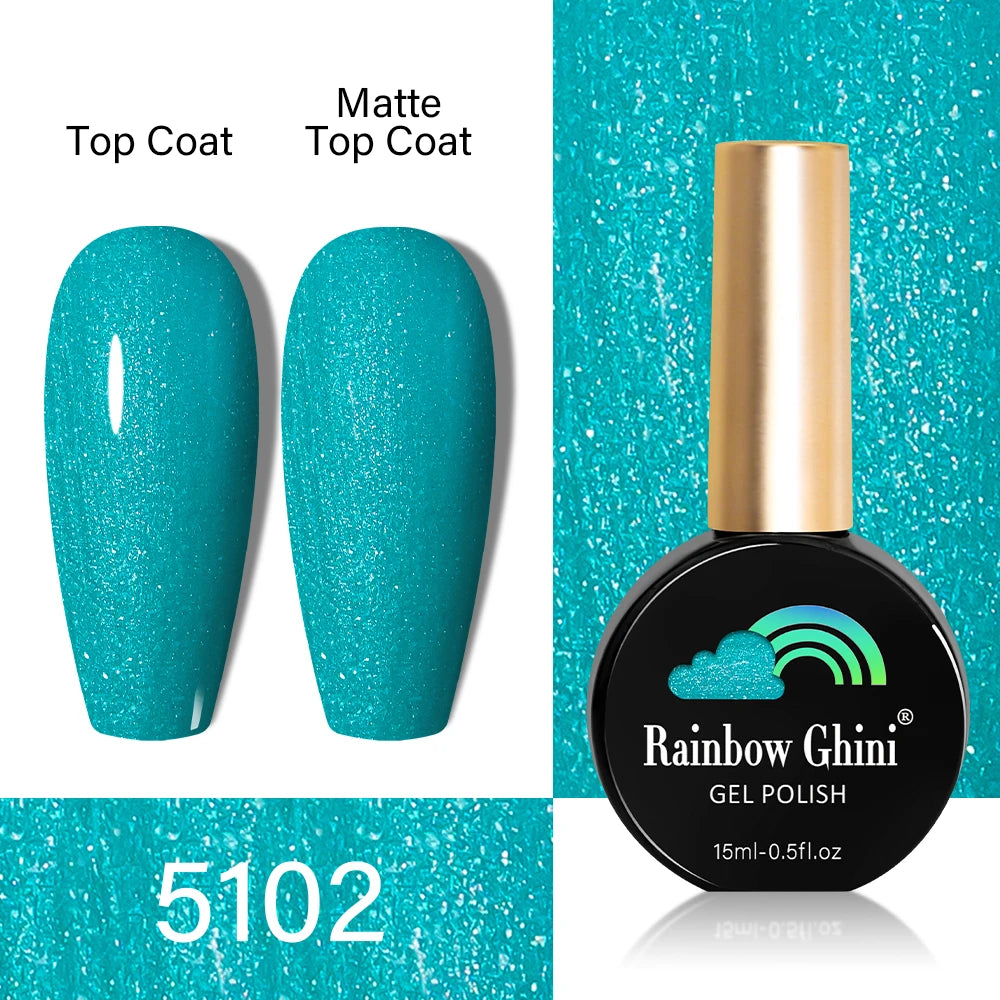 RG HEMA TPO FREE Neon Glitter Gel Nail Polish 15ml Nail Art Manicure Semi Permanent Gel Hybrid Varnishes Top Base Coat UV Nail
