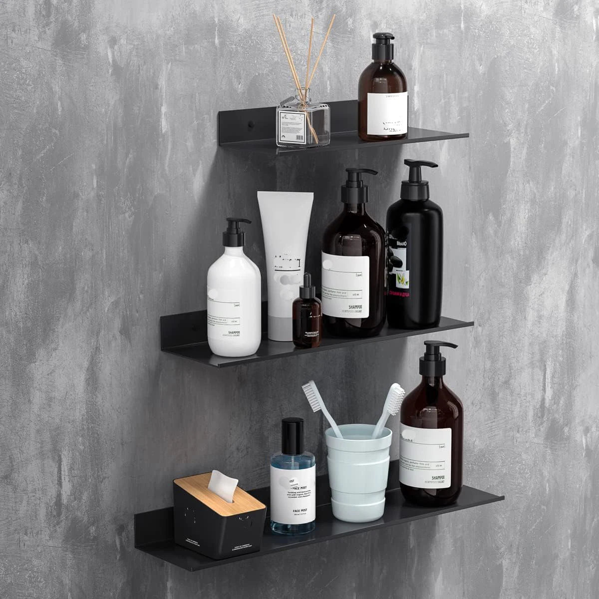 Floating Bathroom Shelves Without Drilling Storage Wall Rack Home Organizer Ledge Hardwares Cabinet Kitchen Toilet Accessories