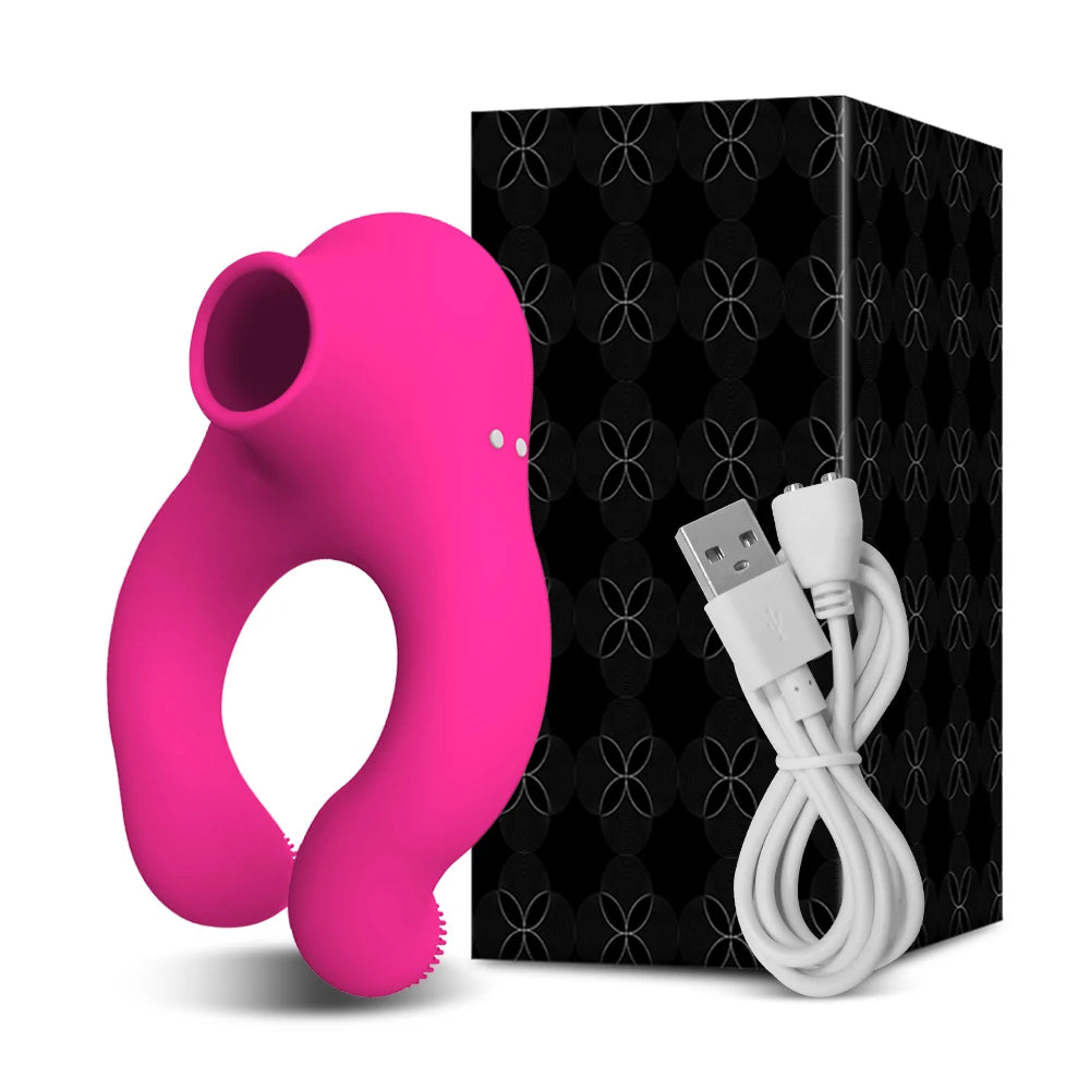 Penis Cock Ring Vibrator for Men Delay Ejaculation Stimulator Clit Sucker Dick Enlarger Ring Sex Toy for Men Couples Adult Goods