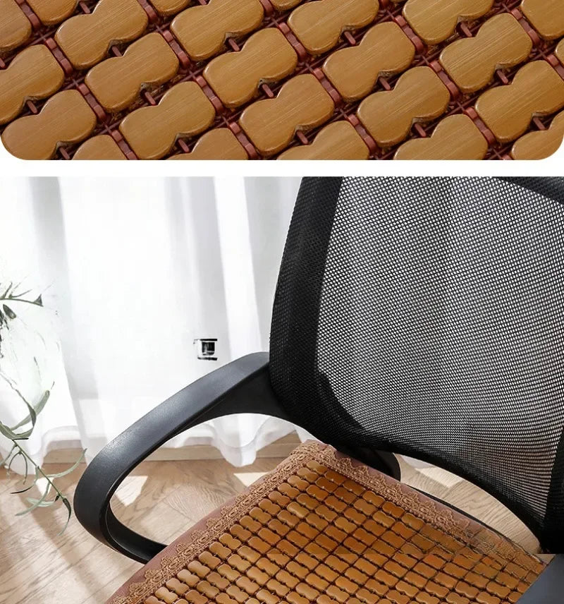 Summer Cool Mat Bamboo Salon Cushion Bamboo Car Ventilated Seat Cover Sofa Office Chair Cushion Dining Table Mat office chair