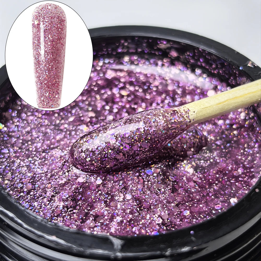 Jillnails Dusty Pink Nude Gel Nail Builder 50G Burgundy Shimmer Builder UV Gel for Nails Extension