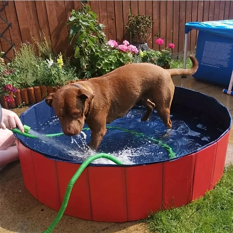 Portable Pet Pool with Foldable Dog Swimming Basin, Cat and Dog Bath Basin, Sturdy Edges, Suitable for All Dog Breeds
