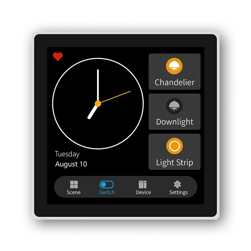 FUERS 4 Inch Touch Screen Multi-functional Smart Wall Switch T3E Switch Scene Panel Intelligent Home Touch Screen Zigbee